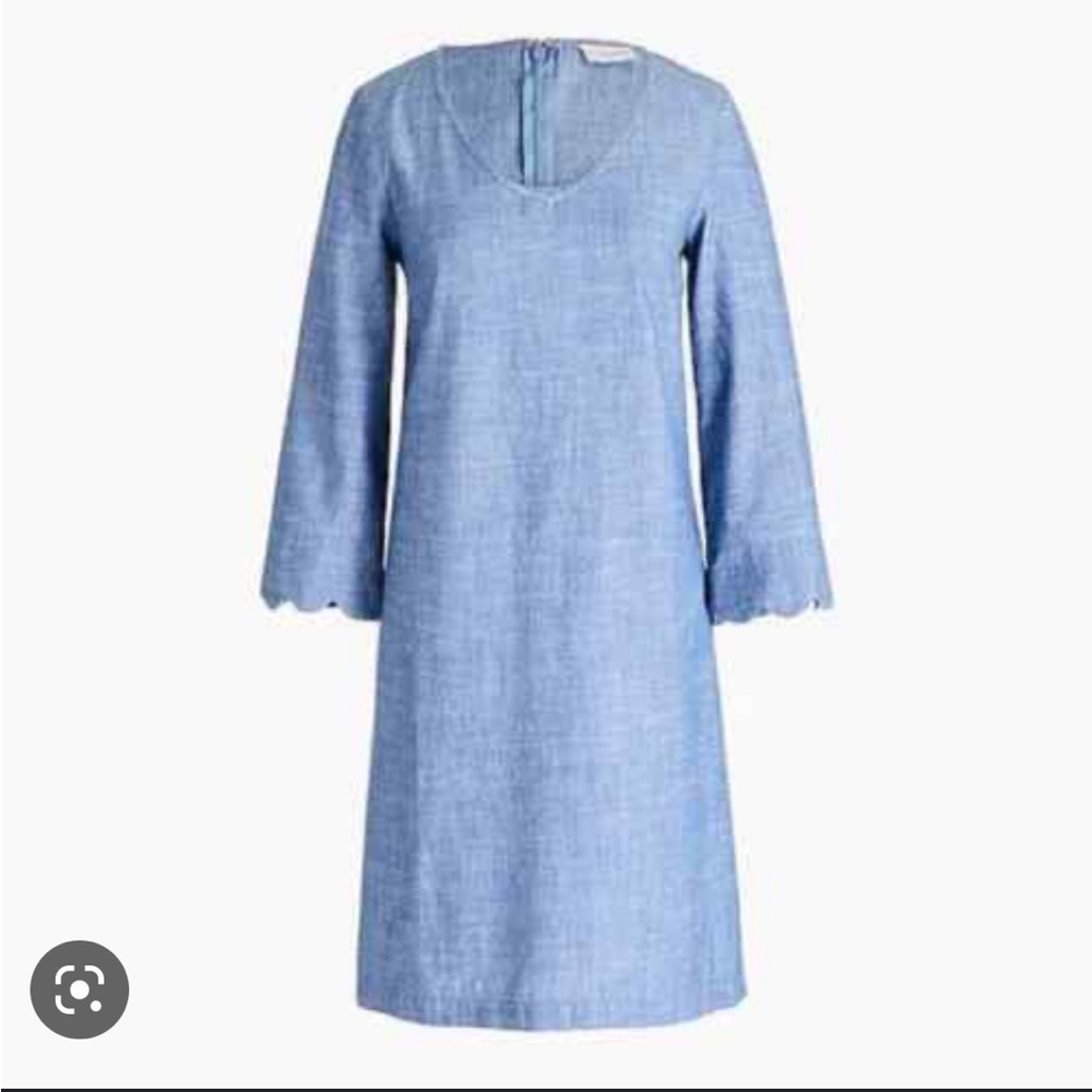 NWT J. Crew Chambray Scalloped Dress 2